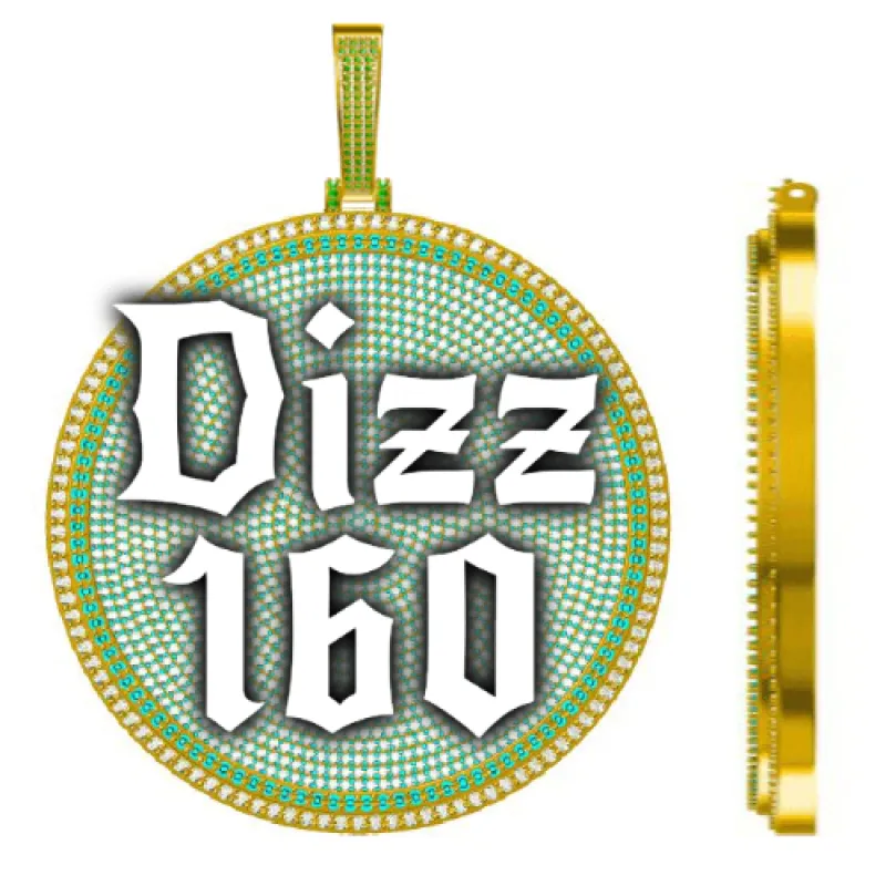 CUSTOM LETTER NECKLACE 3D BIG DISC sold by The GUU Shop