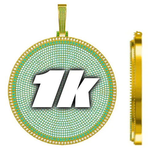 CUSTOM LETTER NECKLACE 3D BIG DISC sold by The GUU Shop