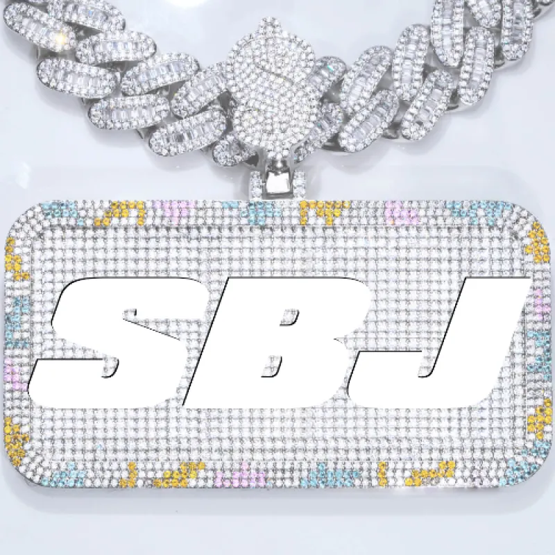 CUSTOM LETTER NECKLACE 3D COLORFUL SQUARE sold by The GUU Shop