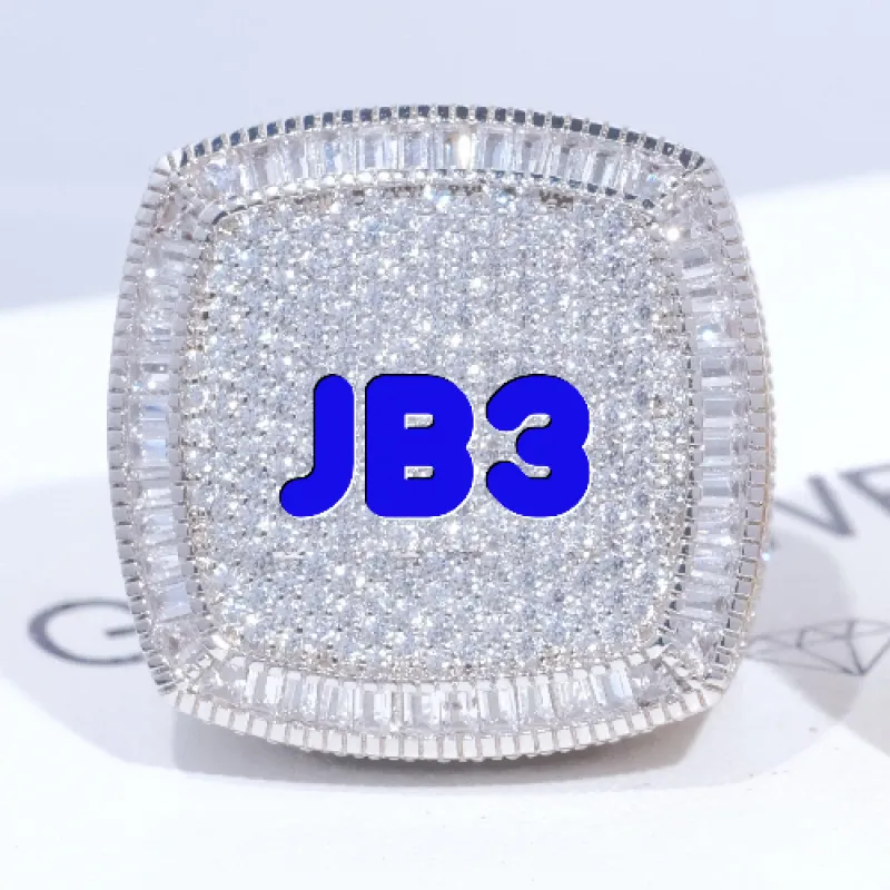 CUSTOM LETTER 3D ICED RING sold by The GUU Shop