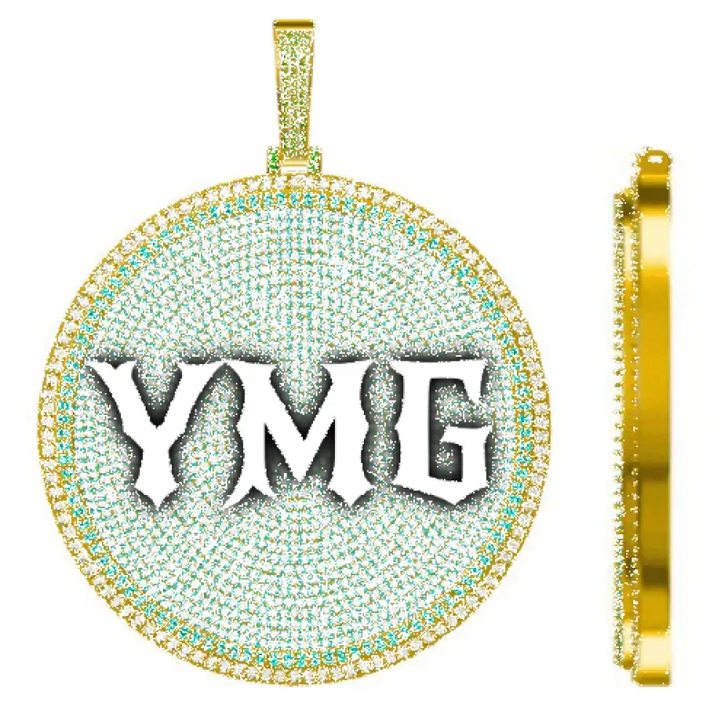 CUSTOM LETTER NECKLACE 3D BIG DISC sold by The GUU Shop