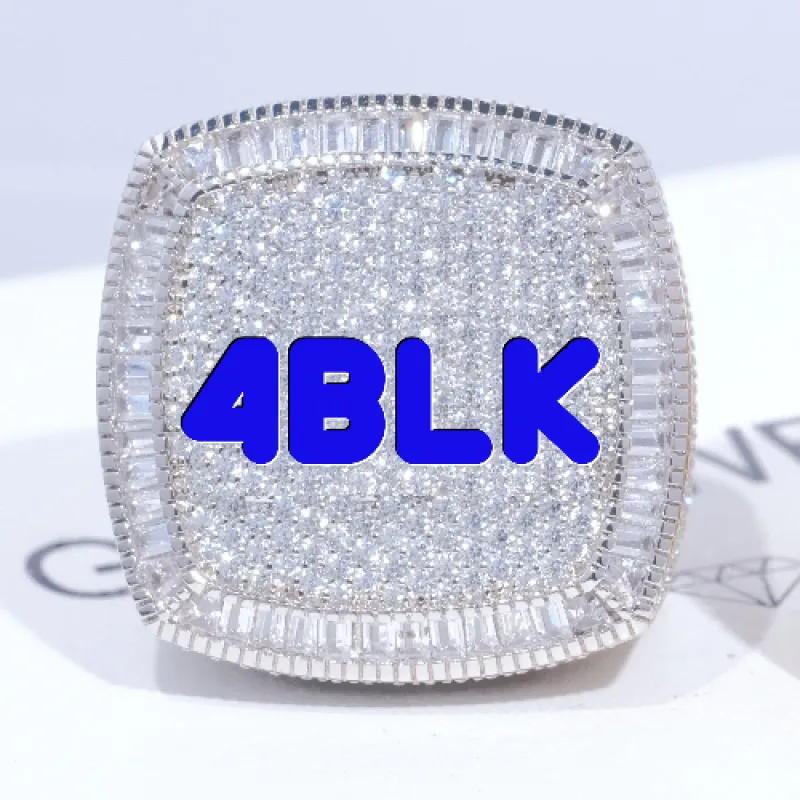 CUSTOM LETTER 3D ICED RING sold by The GUU Shop