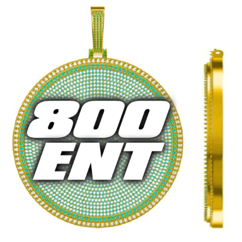 CUSTOM LETTER NECKLACE 3D BIG DISC sold by The GUU Shop