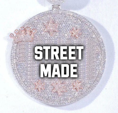 CUSTOM LETTER NECKLACE 3D BIG CROWN DISC sold by The GUU Shop