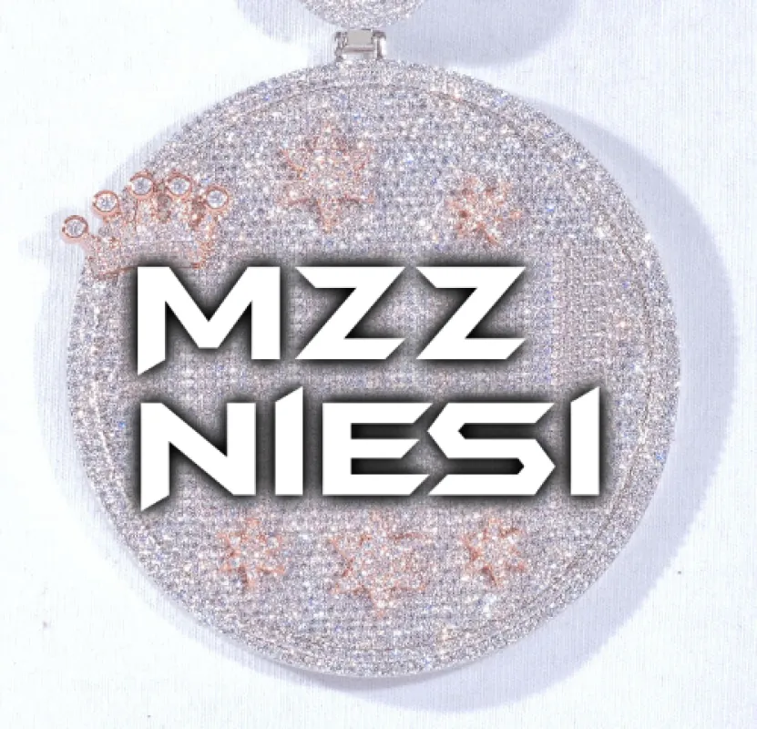 CUSTOM LETTER NECKLACE 3D BIG CROWN DISC sold by The GUU Shop