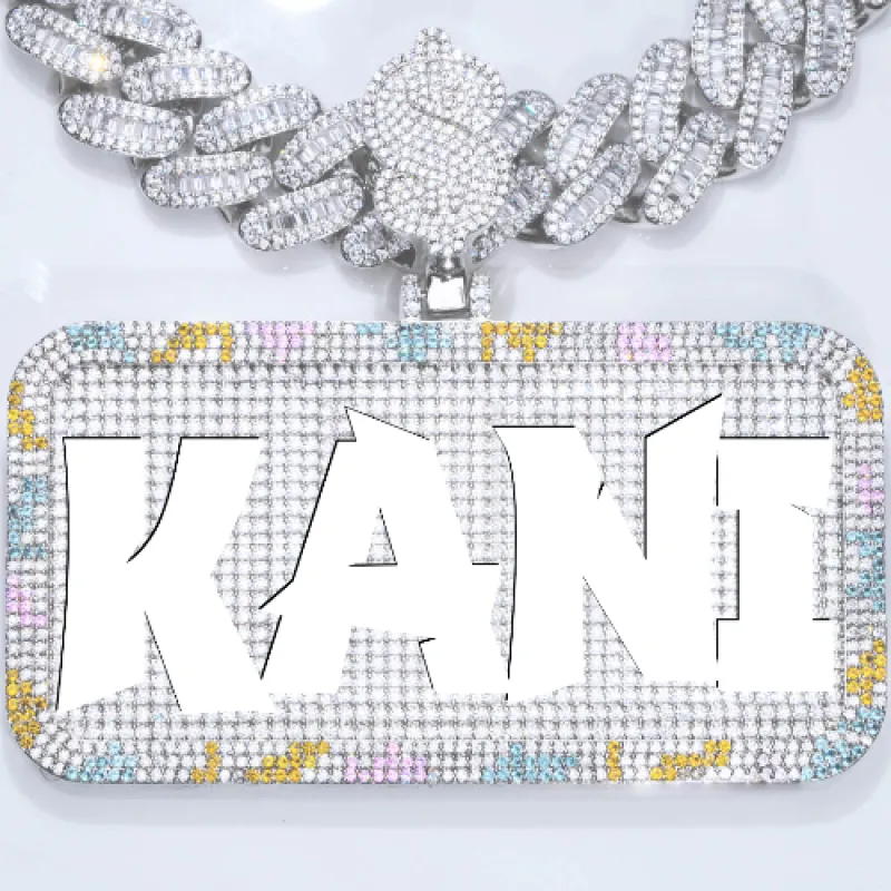 CUSTOM LETTER NECKLACE 3D COLORFUL SQUARE sold by The GUU Shop