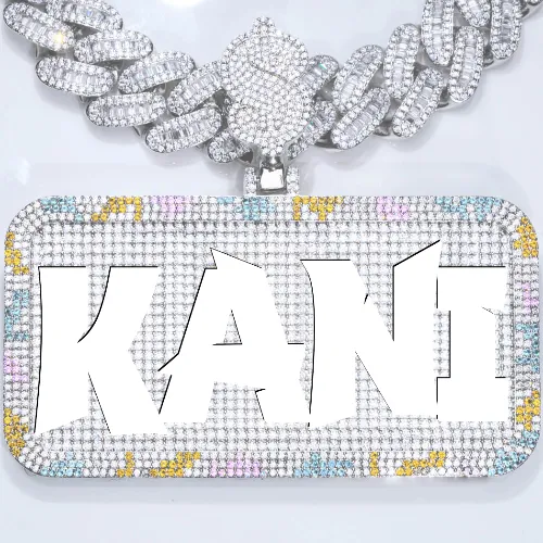 CUSTOM LETTER NECKLACE 3D COLORFUL SQUARE sold by The GUU Shop