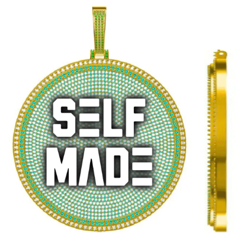 CUSTOM LETTER NECKLACE 3D BIG DISC sold by The GUU Shop