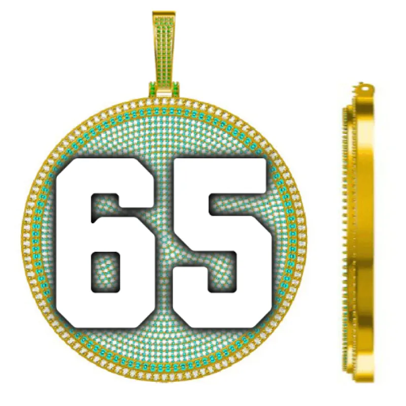 CUSTOM LETTER NECKLACE 3D BIG DISC sold by The GUU Shop