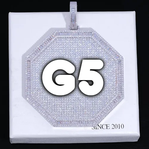 CUSTOM LETTER NECKLACE 3D BIG OCTAGON sold by The GUU Shop