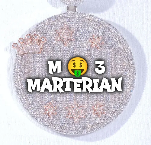 CUSTOM LETTER NECKLACE 3D BIG CROWN DISC sold by The GUU Shop