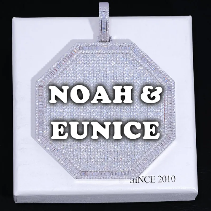 CUSTOM LETTER NECKLACE 3D BIG OCTAGON sold by The GUU Shop