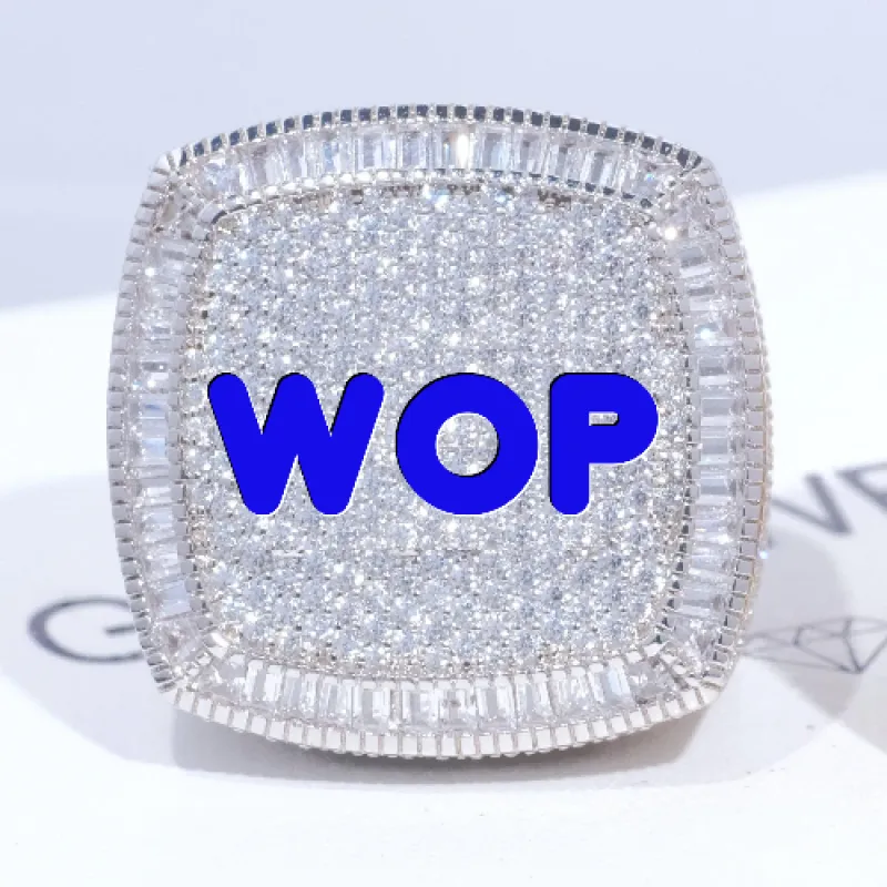 CUSTOM LETTER 3D ICED RING sold by The GUU Shop