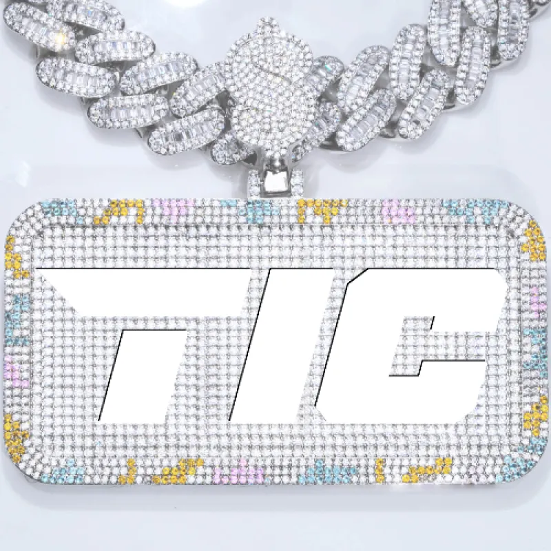 CUSTOM LETTER NECKLACE 3D COLORFUL SQUARE sold by The GUU Shop