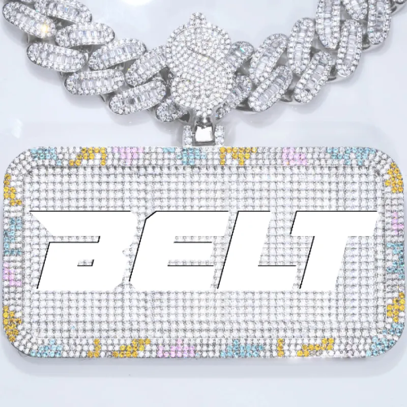 CUSTOM LETTER NECKLACE 3D COLORFUL SQUARE sold by The GUU Shop