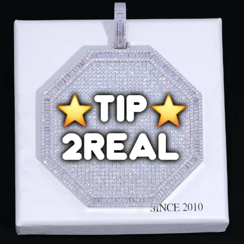 CUSTOM LETTER NECKLACE 3D BIG OCTAGON sold by The GUU Shop