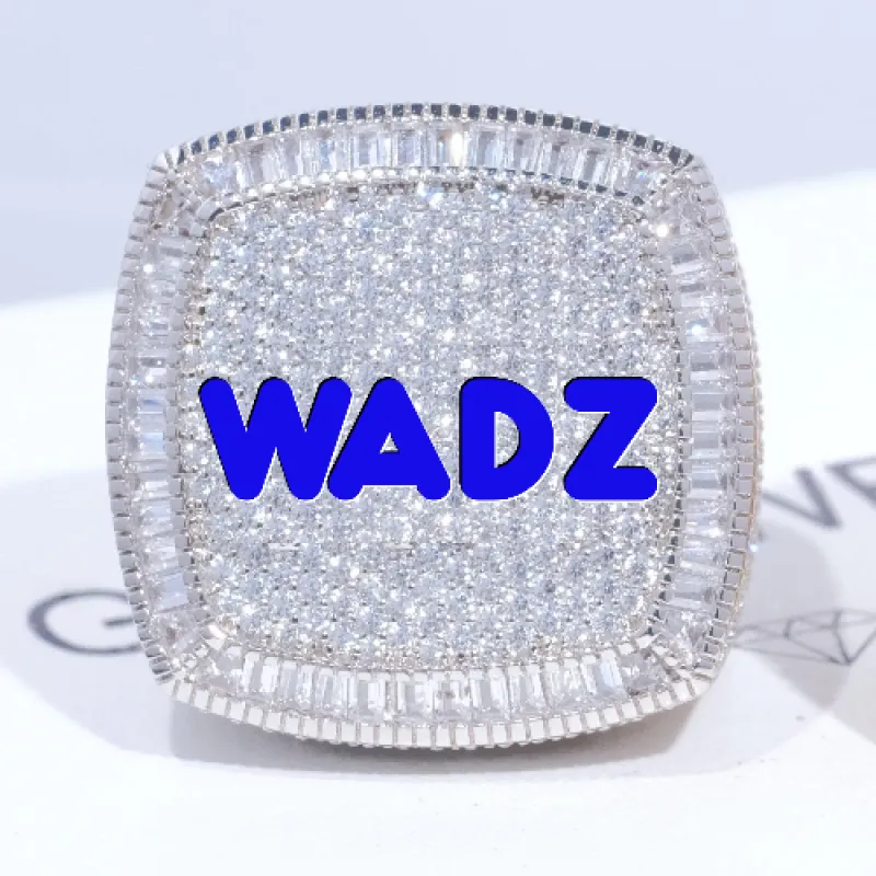 CUSTOM LETTER 3D ICED RING sold by The GUU Shop