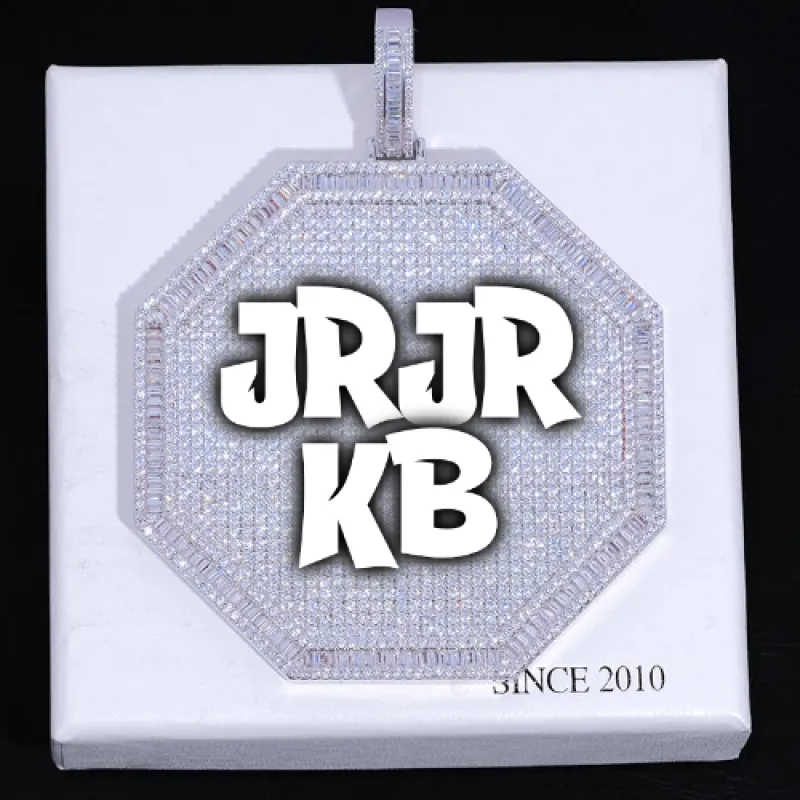 CUSTOM LETTER NECKLACE 3D BIG OCTAGON sold by The GUU Shop