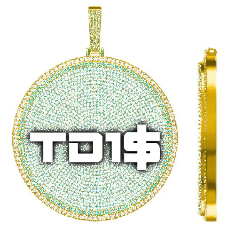 CUSTOM LETTER NECKLACE 3D BIG DISC sold by The GUU Shop