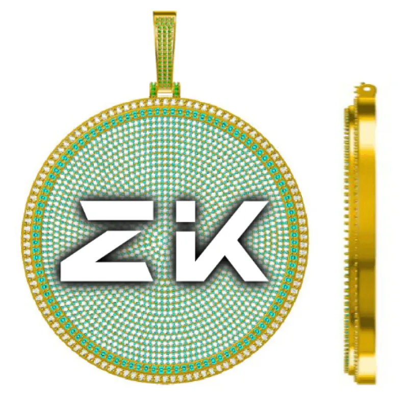 CUSTOM LETTER NECKLACE 3D BIG DISC sold by The GUU Shop