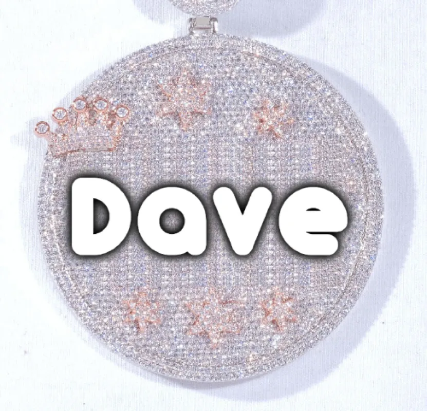 CUSTOM LETTER NECKLACE 3D BIG CROWN DISC made by The GUU Shop