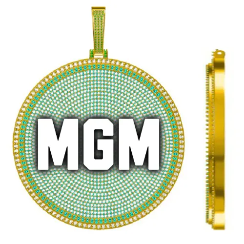 CUSTOM LETTER NECKLACE 3D BIG DISC sold by The GUU Shop