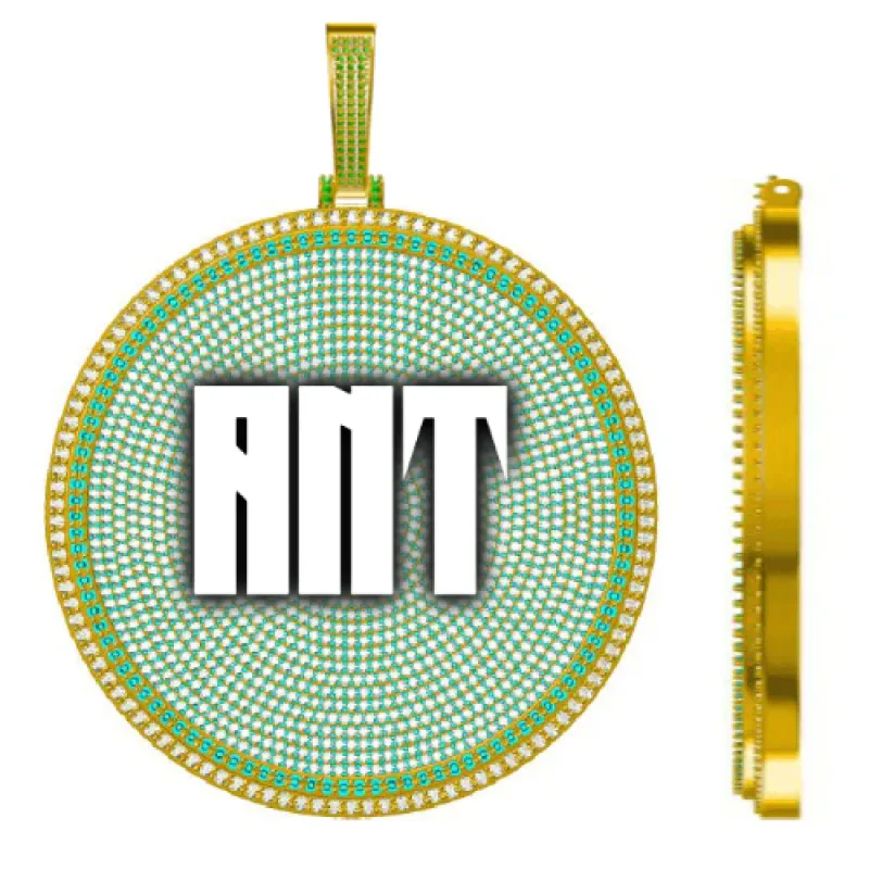 CUSTOM LETTER NECKLACE 3D BIG DISC sold by The GUU Shop