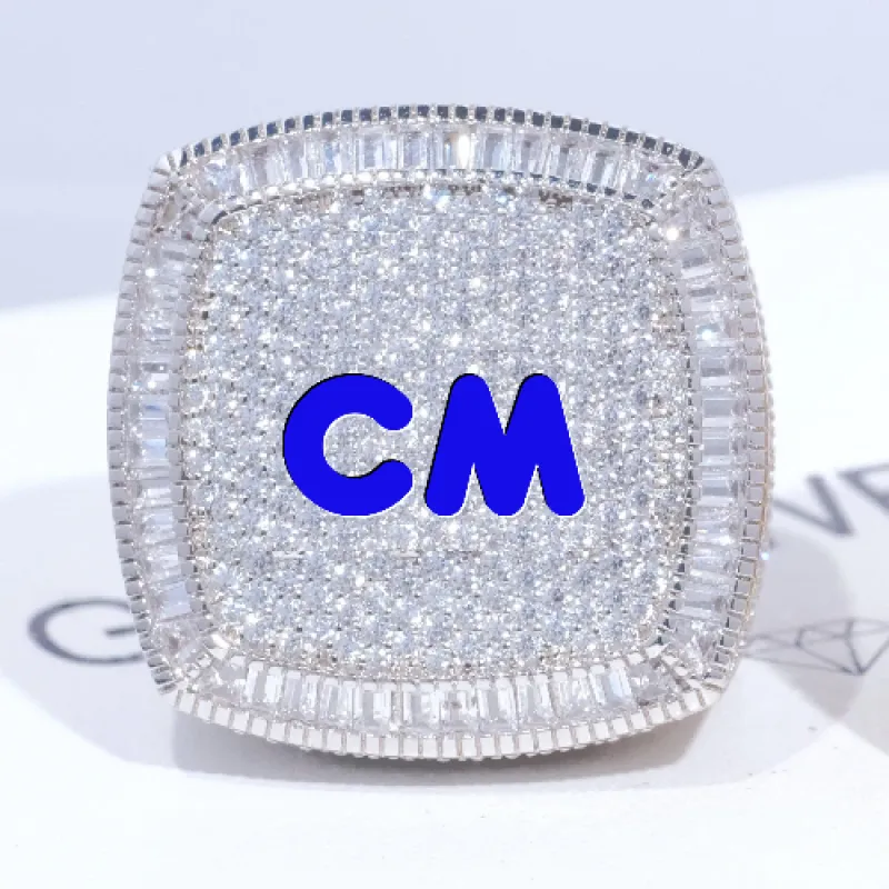 CUSTOM LETTER 3D ICED RING sold by The GUU Shop