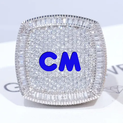 CUSTOM LETTER 3D ICED RING sold by The GUU Shop