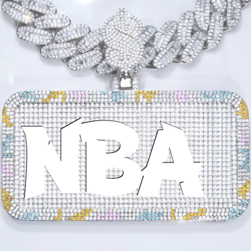 CUSTOM LETTER NECKLACE 3D COLORFUL SQUARE sold by The GUU Shop