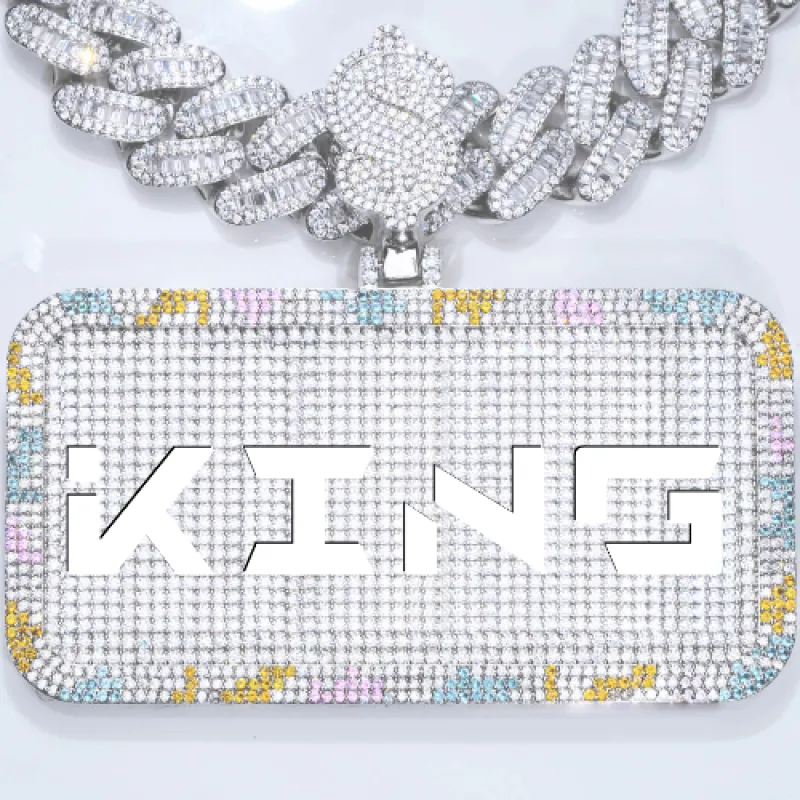 CUSTOM LETTER NECKLACE 3D COLORFUL SQUARE sold by The GUU Shop