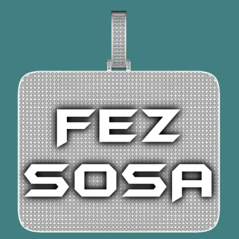 CUSTOM LETTER NECKLACE 3D BIG SQUARE sold by The GUU Shop