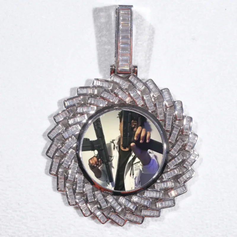 Large 3D Baguette Custom Picture Pendant sold by The GUU Shop