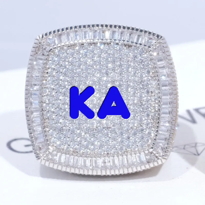 CUSTOM LETTER 3D ICED RING sold by The GUU Shop