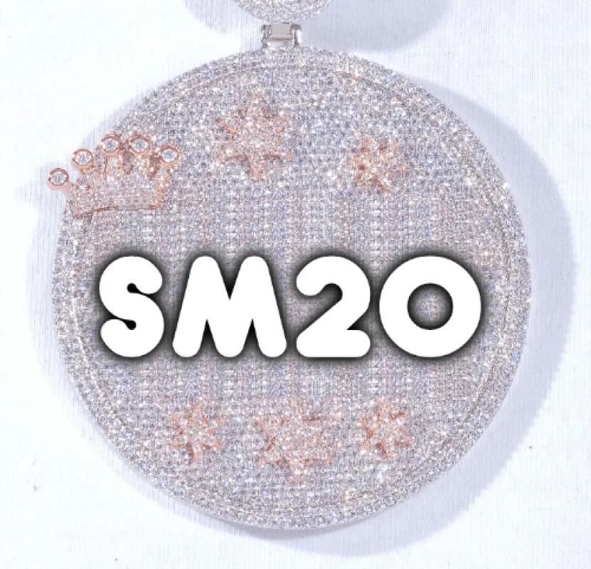 CUSTOM LETTER NECKLACE 3D BIG CROWN DISC sold by The GUU Shop