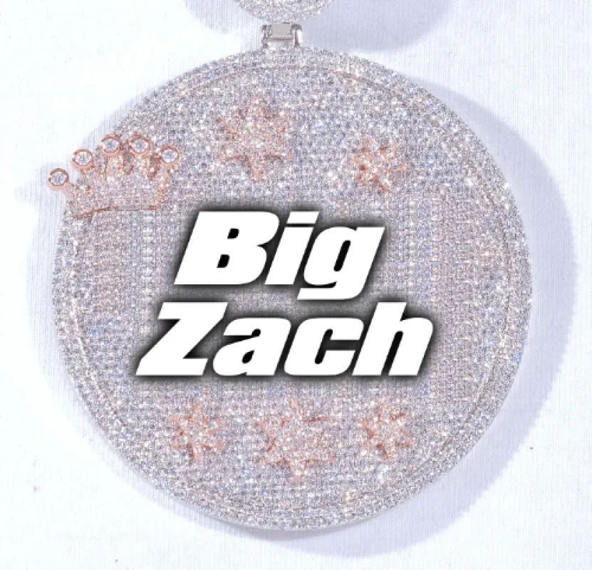 CUSTOM LETTER NECKLACE 3D BIG CROWN DISC sold by The GUU Shop