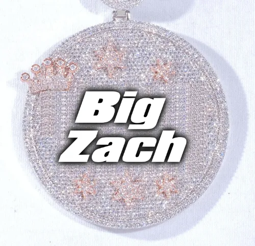 CUSTOM LETTER NECKLACE 3D BIG CROWN DISC sold by The GUU Shop