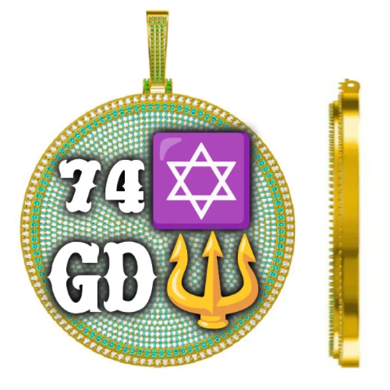 CUSTOM LETTER NECKLACE 3D BIG DISC sold by The GUU Shop