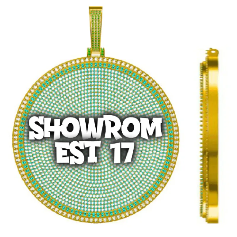 CUSTOM LETTER NECKLACE 3D BIG DISC sold by The GUU Shop