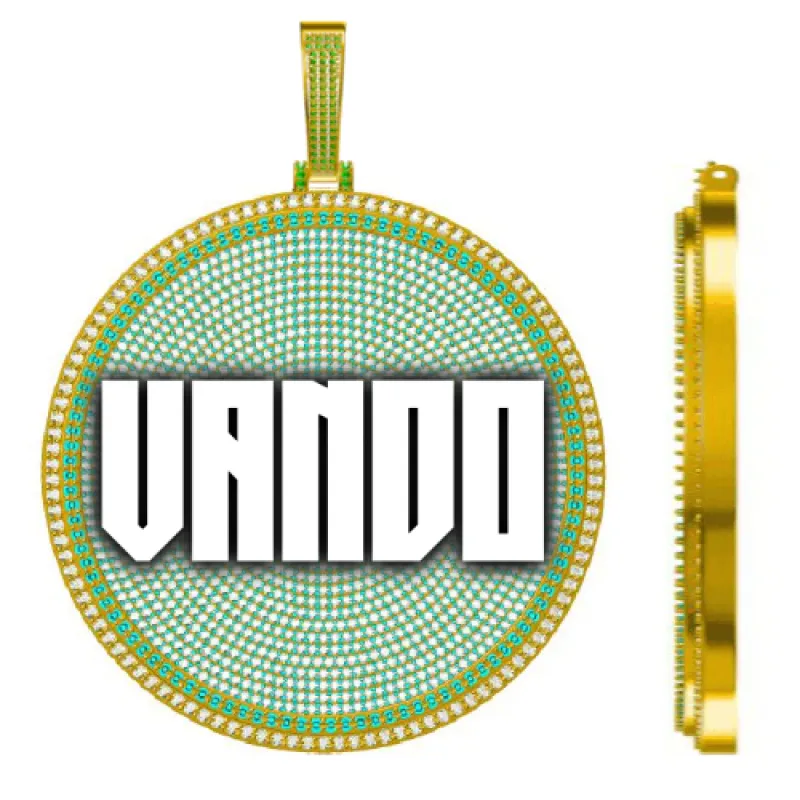 CUSTOM LETTER NECKLACE 3D BIG DISC sold by The GUU Shop