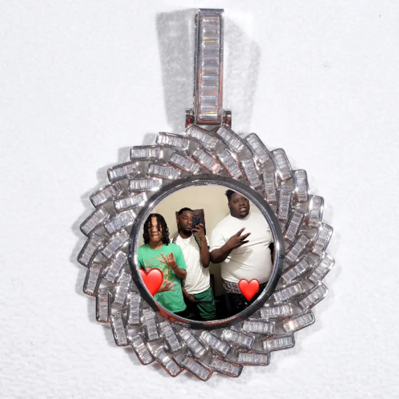 Large 3D Baguette Custom Picture Pendant sold by The GUU Shop