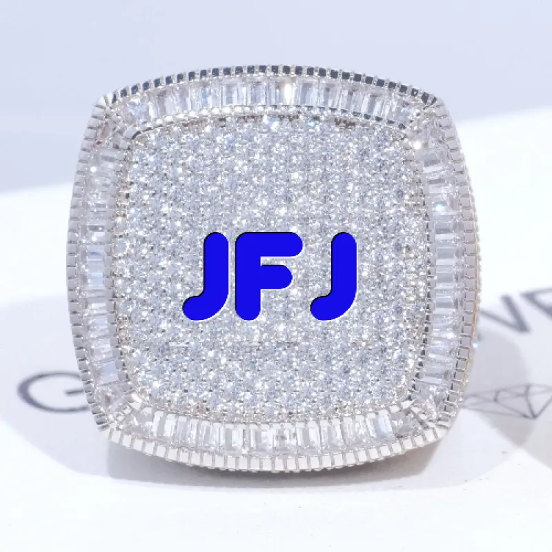 CUSTOM LETTER 3D ICED RING sold by The GUU Shop