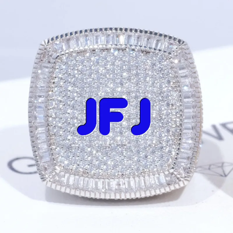 CUSTOM LETTER 3D ICED RING sold by The GUU Shop