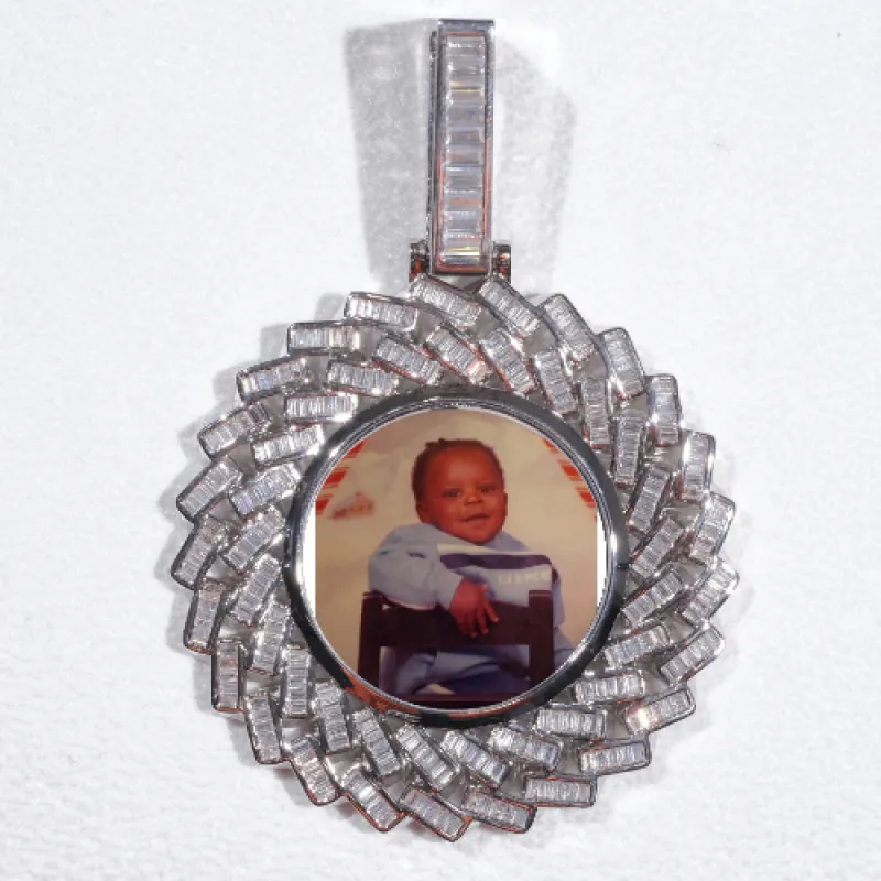 Large 3D Baguette Custom Picture Pendant sold by The GUU Shop