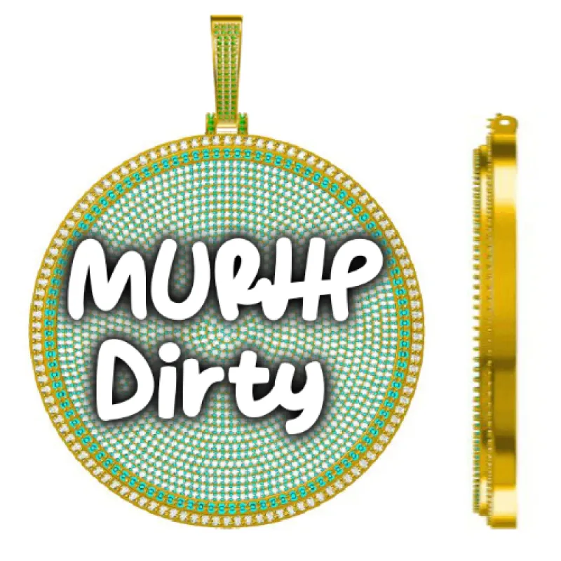 CUSTOM LETTER NECKLACE 3D BIG DISC sold by The GUU Shop