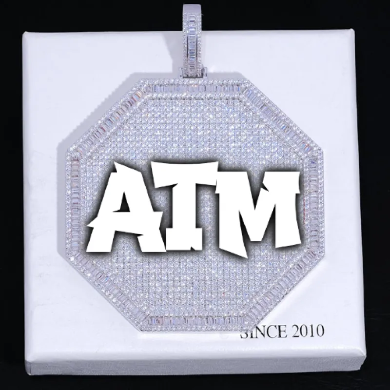 CUSTOM LETTER NECKLACE 3D BIG OCTAGON sold by The GUU Shop