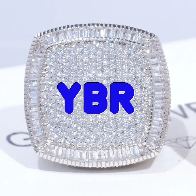 CUSTOM LETTER 3D ICED RING sold by The GUU Shop