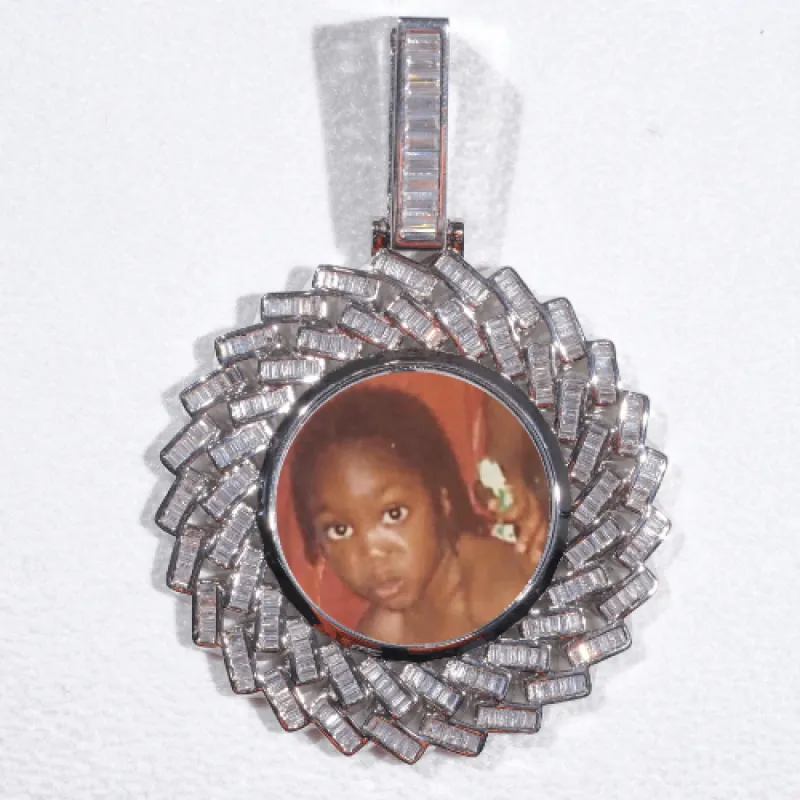Large 3D Baguette Custom Picture Pendant sold by The GUU Shop