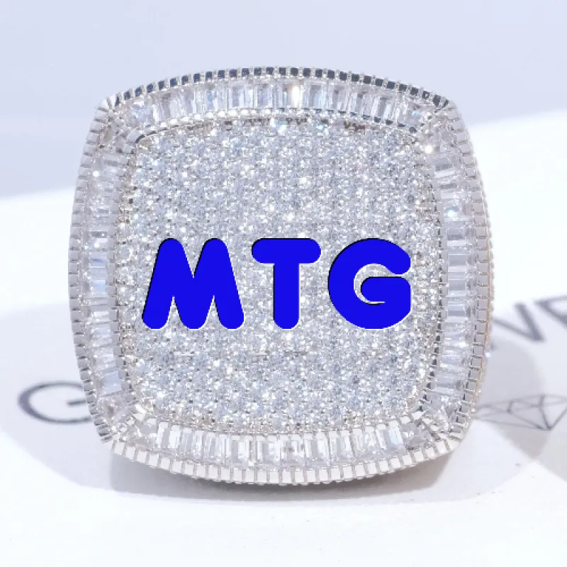 CUSTOM LETTER 3D ICED RING sold by The GUU Shop