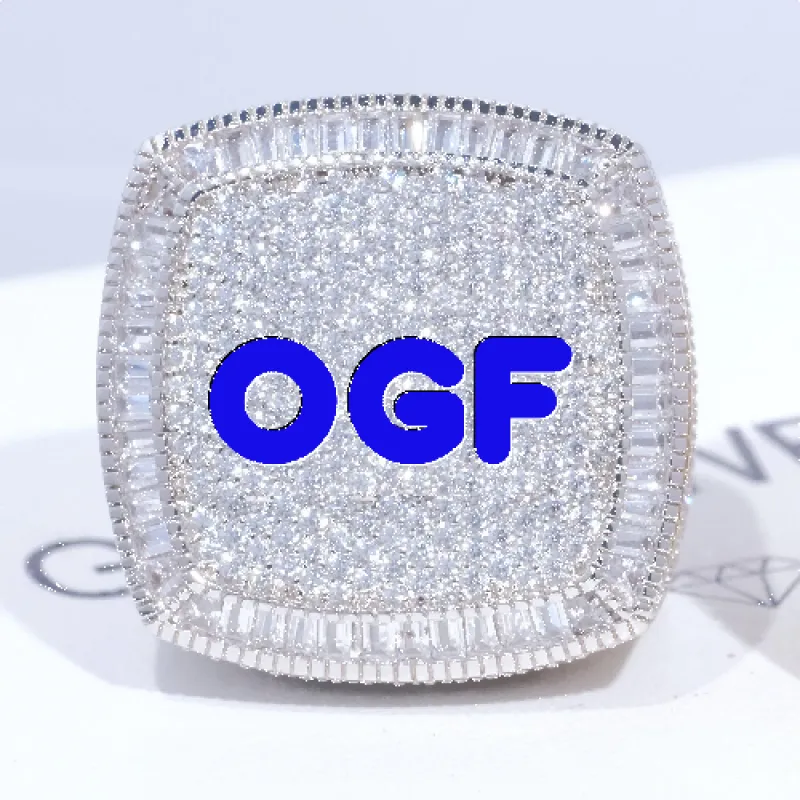 CUSTOM LETTER 3D ICED RING sold by The GUU Shop